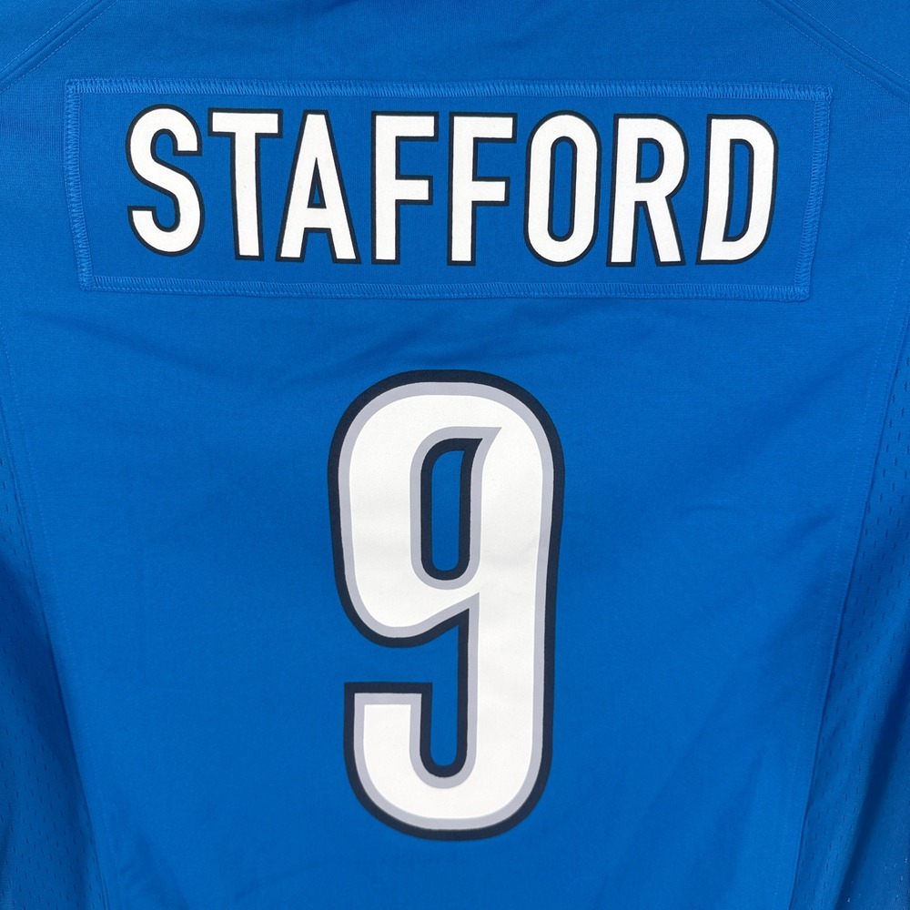 Nike Detroit Lions Matthew Stafford 9 Football Jersey Blue Mens Large 472794-484